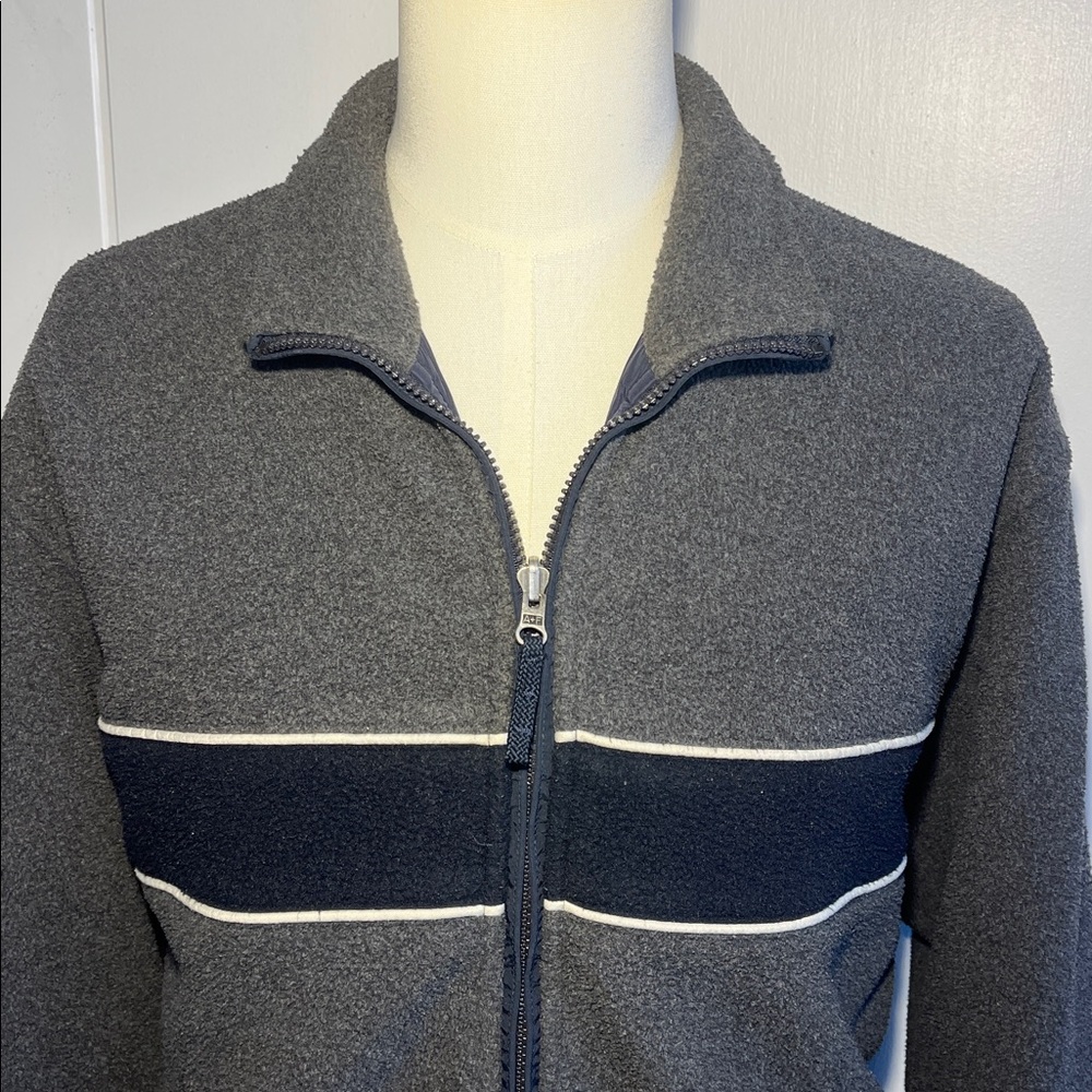 Abercrombie REVERSIBLE Navy Nylon & Grey Fleece Warm Jacket Men's Size Large - Picture 4 of 16